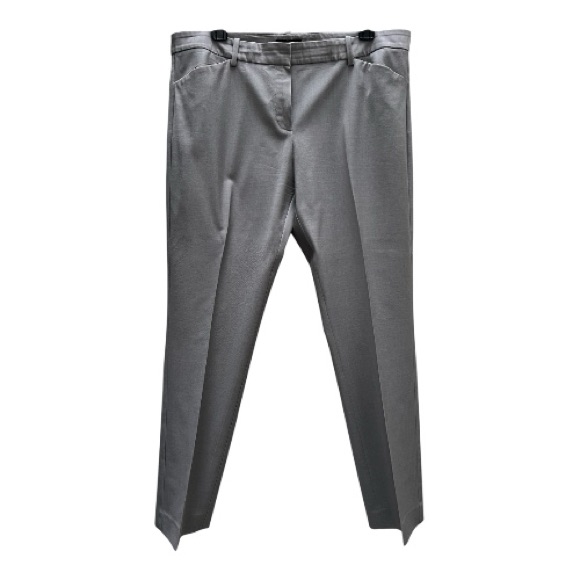 Theory Women’s Light Gray Straight Leg Pant / Trouser - Size 12